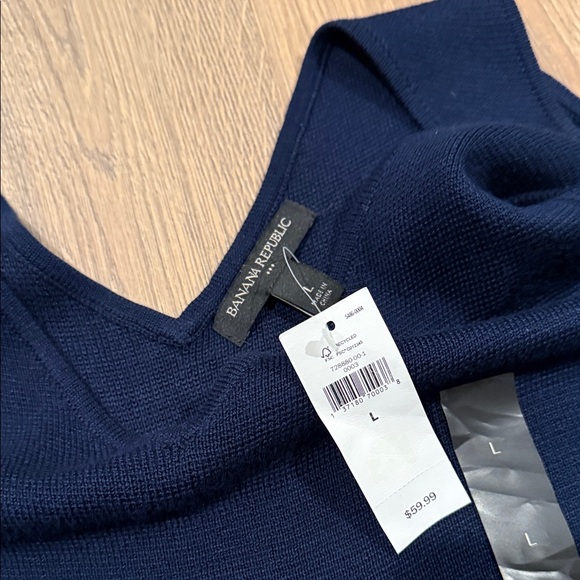 NWT Banana Republic Navy Cold Shoulder Sweater - Picture 2 of 4